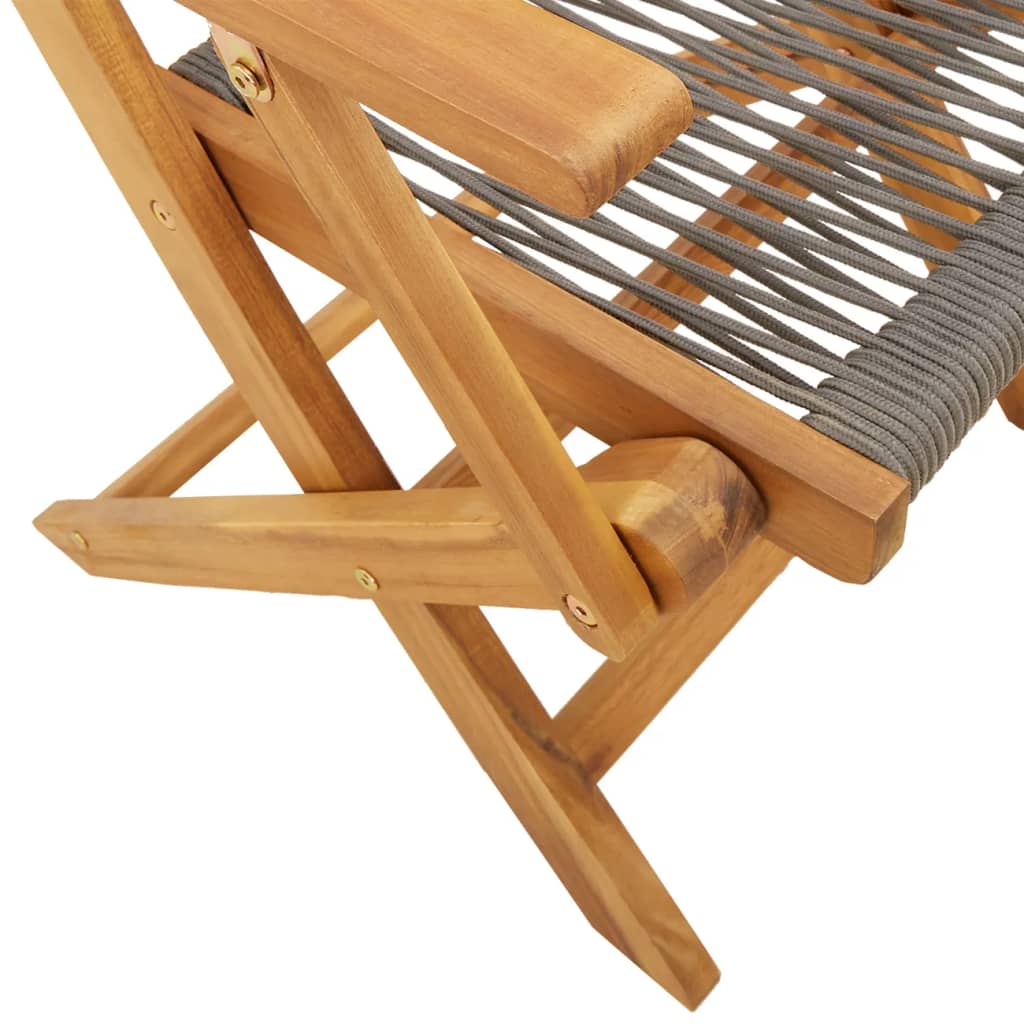 Folding Garden Chairs 6 pcs Grey Solid Wood Acacia