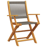 Folding Garden Chairs 8 pcs Grey Solid Wood Acacia