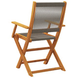 Folding Garden Chairs 8 pcs Grey Solid Wood Acacia