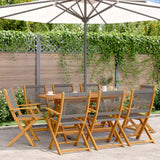 Folding Garden Chairs 8 pcs Grey Solid Wood Acacia