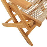 Folding Garden Chairs 4 pcs Beige Solid Wood Acacia