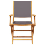 Folding Garden Chairs 4 pcs Anthracite Fabric and Solid Wood
