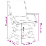 Folding Garden Chairs 4 pcs Anthracite Fabric and Solid Wood