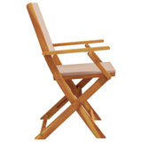 Folding Garden Chairs 8 pcs Taupe Fabric and Solid Wood