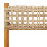 Folding Garden Chairs 8 pcs Beige Poly Rattan and Solid Wood