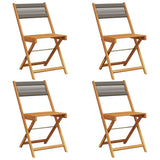 Folding Garden Chairs 4 pcs Grey Solid Wood Acacia