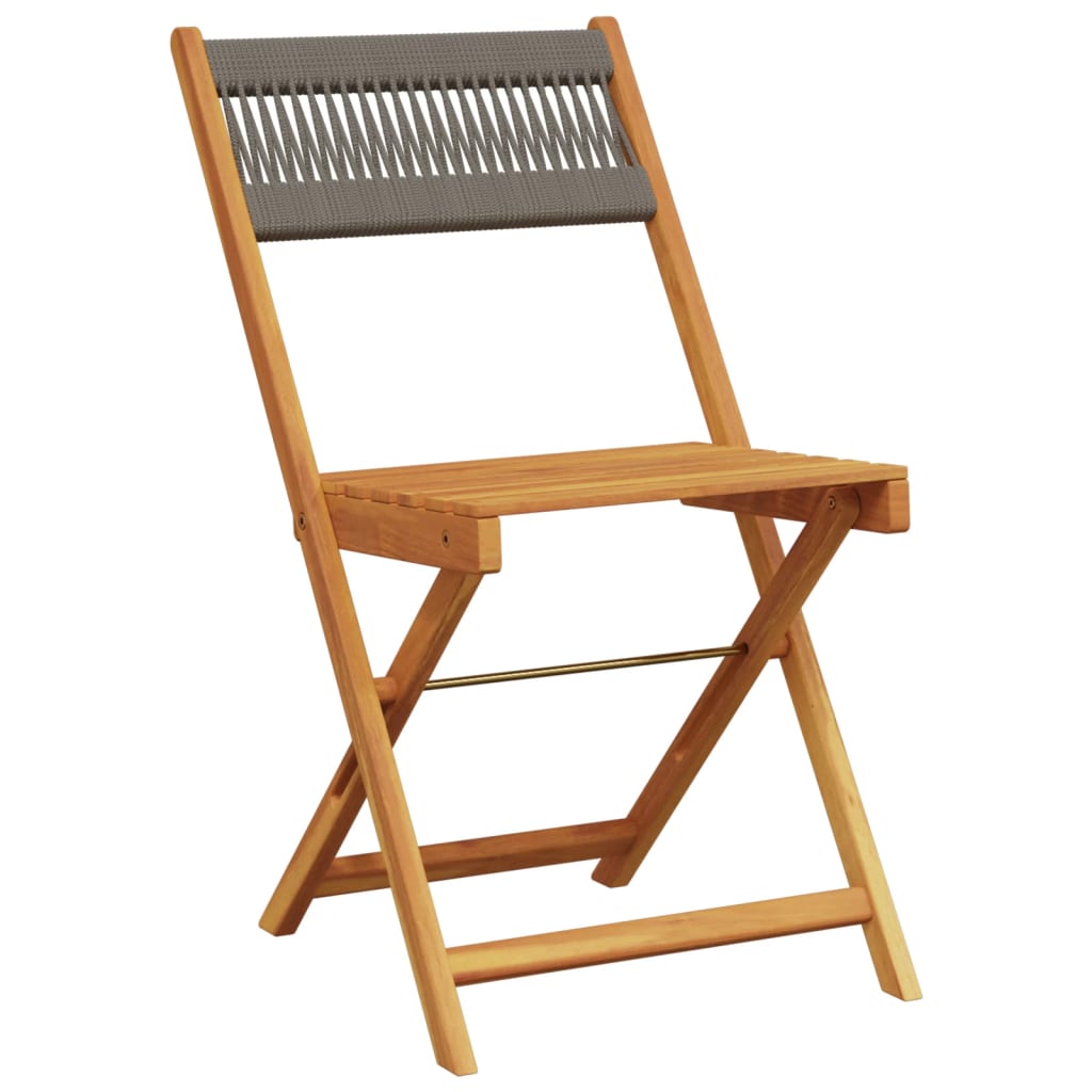 Folding Garden Chairs 4 pcs Grey Solid Wood Acacia