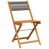 Folding Garden Chairs 4 pcs Grey Solid Wood Acacia