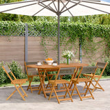 Folding Garden Chairs 6 pcs Grey Solid Wood Acacia