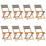 Folding Garden Chairs 8 pcs Grey Solid Wood Acacia