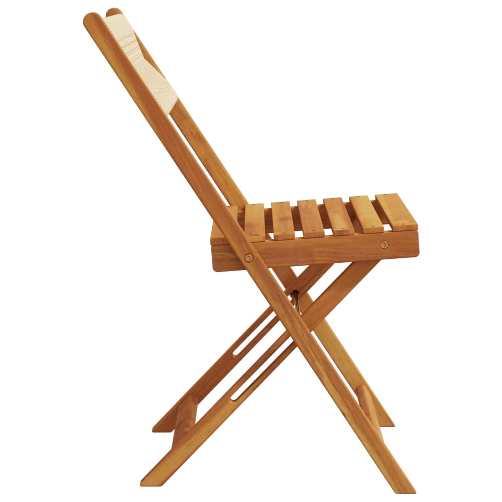 Folding Garden Chairs 4 pcs Beige Solid Wood Acacia