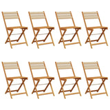 Folding Garden Chairs 8 pcs Beige Solid Wood Acacia