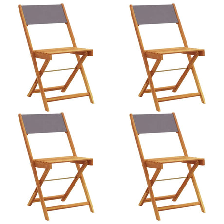 Folding Garden Chairs 4 pcs Anthracite Fabric and Solid Wood