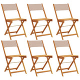 Folding Garden Chairs 6 pcs Taupe Fabric and Solid Wood