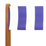 Folding Garden Chairs 4 pcs Blue and White Fabric and Solid Wood