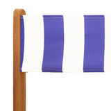 Folding Garden Chairs 6 pcs Blue and White Fabric and Solid Wood