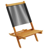 Folding Garden Chairs 4 pcs Black Solid Wood Acacia