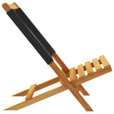 Folding Garden Chairs 4 pcs Black Solid Wood Acacia