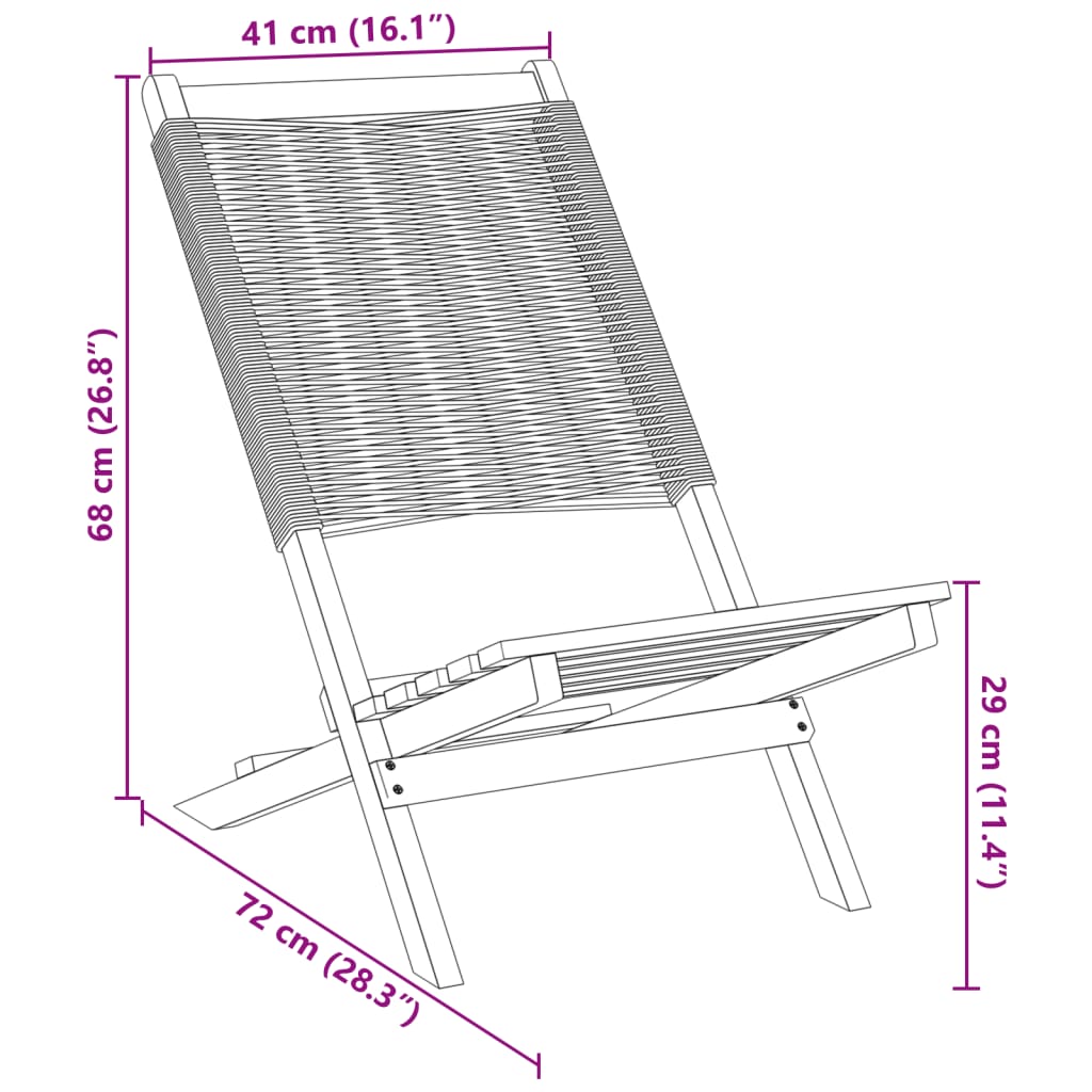 Folding Garden Chairs 6 pcs Black Solid Wood Acacia