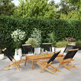 Folding Garden Chairs 6 pcs Black Solid Wood Acacia