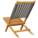 Folding Garden Chairs 4 pcs Grey Solid Wood Acacia