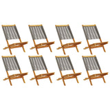 Folding Garden Chairs 8 pcs Grey Solid Wood Acacia