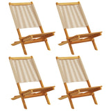 Folding Garden Chairs 4 pcs Beige Solid Wood Acacia