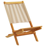 Folding Garden Chairs 4 pcs Beige Solid Wood Acacia