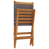 Folding Garden Chairs 8 pcs Anthracite Fabric and Solid Wood