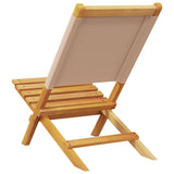 Folding Garden Chairs 4 pcs Taupe Fabric and Solid Wood