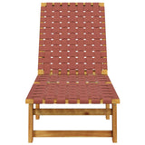 Sun Loungers 2 pcs Red Solid Wood Acacia and Fabric