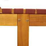 Sun Loungers 2 pcs Red Solid Wood Acacia and Fabric