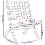 vidaXL Folding Garden Chairs 2 pcs with Table Red Solid Wood