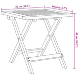 vidaXL Folding Garden Chairs 2 pcs with Table Red Solid Wood