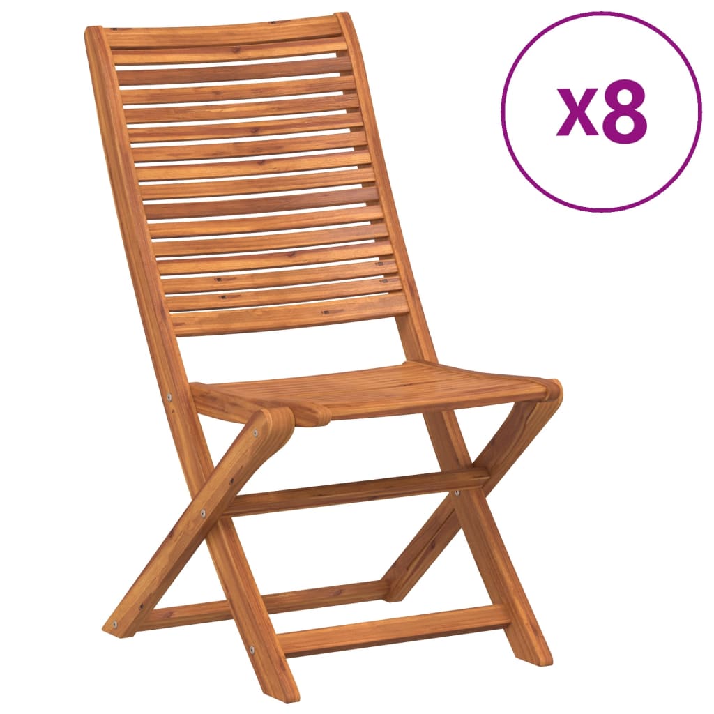 Folding Garden Chairs 8 pcs 51x66x95 cm Solid Wood Acacia