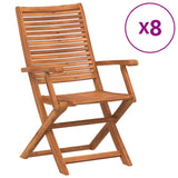 vidaXL Folding Garden Chairs 8 pcs 57x66x95 cm Solid Wood Acacia