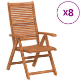 vidaXL Reclining Garden Chairs 8 pcs 56x72x107 cm Solid Wood Acacia