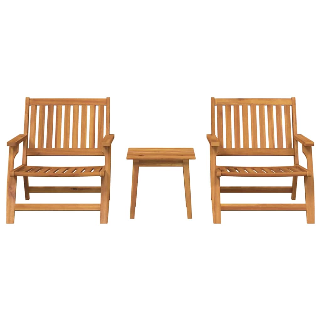 Garden Chair 3 pcs Brown Solid Acacia Wood