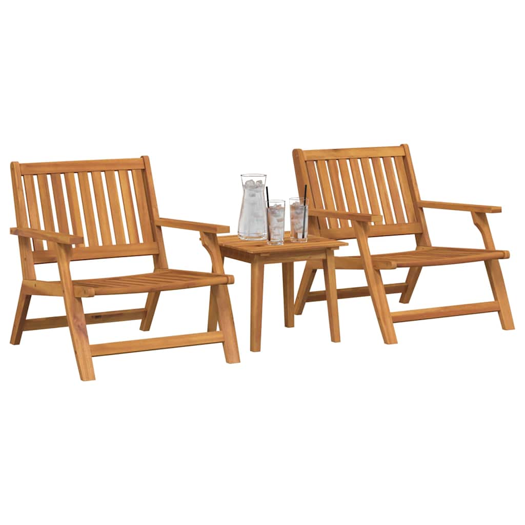 Garden Chair 3 pcs Brown Solid Acacia Wood