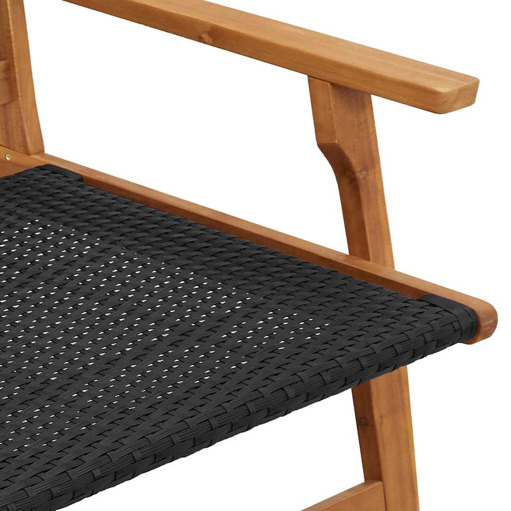 Garden Chairs with Table 3 pcs Black 45 x 45 x 40 cm