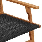 Garden Chairs with Table 3 pcs Black 45 x 45 x 40 cm