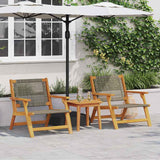 Garden Chairs with Table 3 pcs Grey 45 x 45 x 40 cm