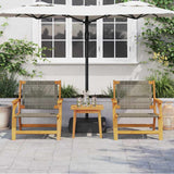 Garden Chairs with Table 3 pcs Grey 45 x 45 x 40 cm