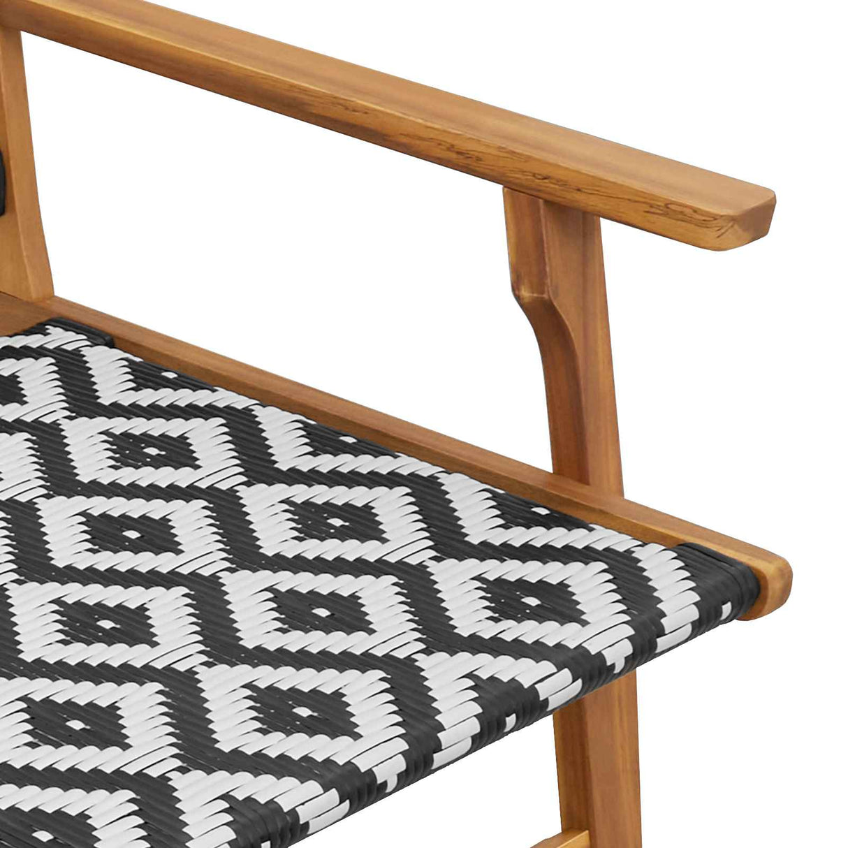 Garden Chairs with Table 3 pcs Black and White