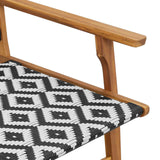 Garden Chairs with Table 3 pcs Black and White