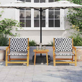 Garden Chairs with Table 3 pcs Black and White