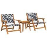 Garden Chairs with Table 3 pcs Black and White