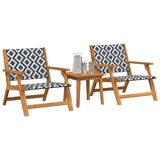 Garden Chairs with Table 3 pcs Black and White