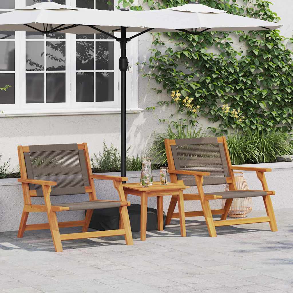 Garden Chairs with Table 3 pcs Grey 45 x 45 x 40 cm