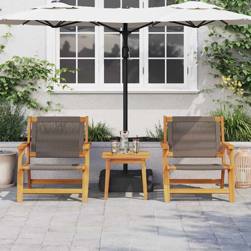 Garden Chairs with Table 3 pcs Grey Solid Acacia Wood